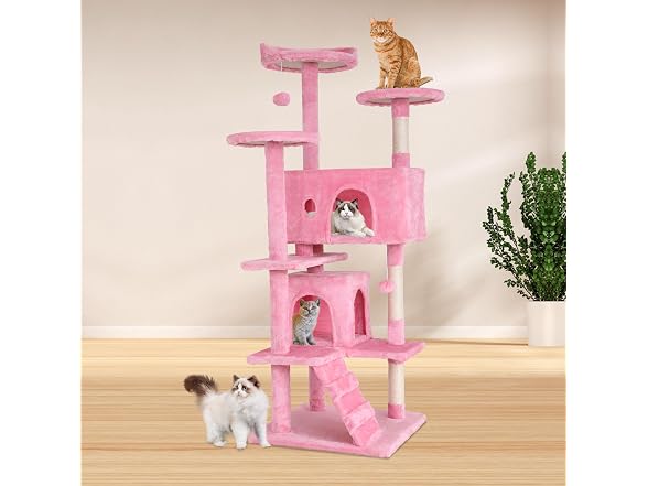 BestPet | 54" Cat Tree Tower | Pink | Sturdy