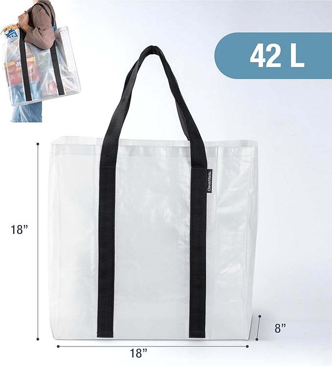 CleverMade 42L, 2 Pack Storage Tote, Clear - Gallery 8