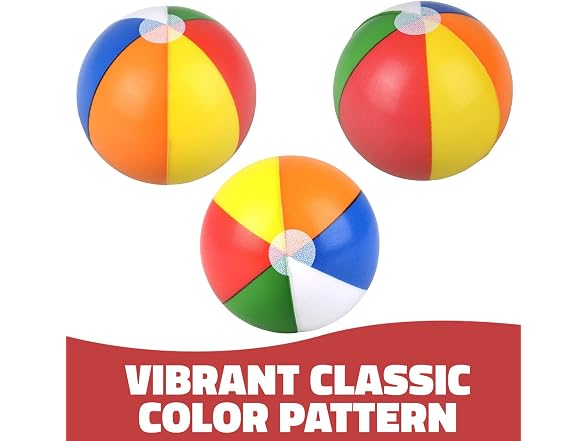 Foam Beach Balls, 2.5 Inch, Sold Deflated, Pack of 24