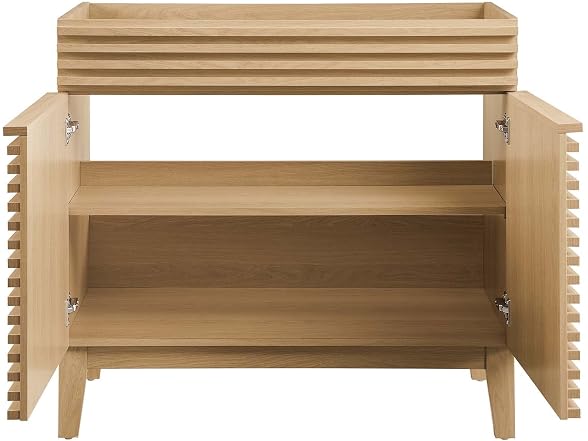 36 in. Render Bathroom Vanity Cabinet, Oak