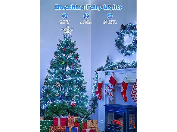 Brightown Twinkling Fairy Lights Plug in, 10FT 200LED