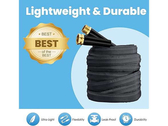 2025 Upgraded 50FT Non-Expanding Garden Hose