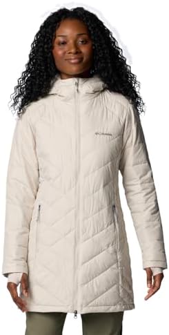 Columbia Womens Heavenly Long Hooded Puffer Jacket, Dark Stone, 3X