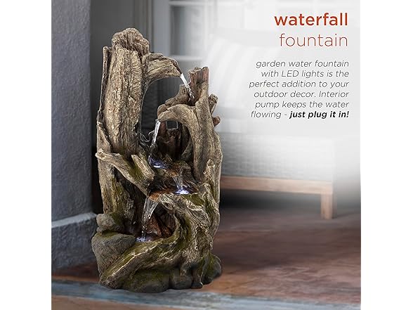 Alpine 40" Waterfall Fountain with LED