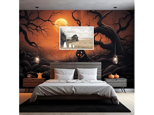 Htdsks Cute Ghost In Haunted Forest Canvas