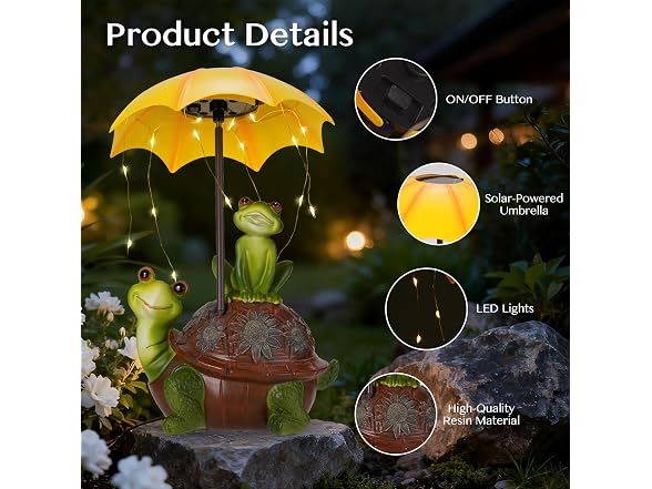 Paxato Solar Garden Statues Decor Turtle