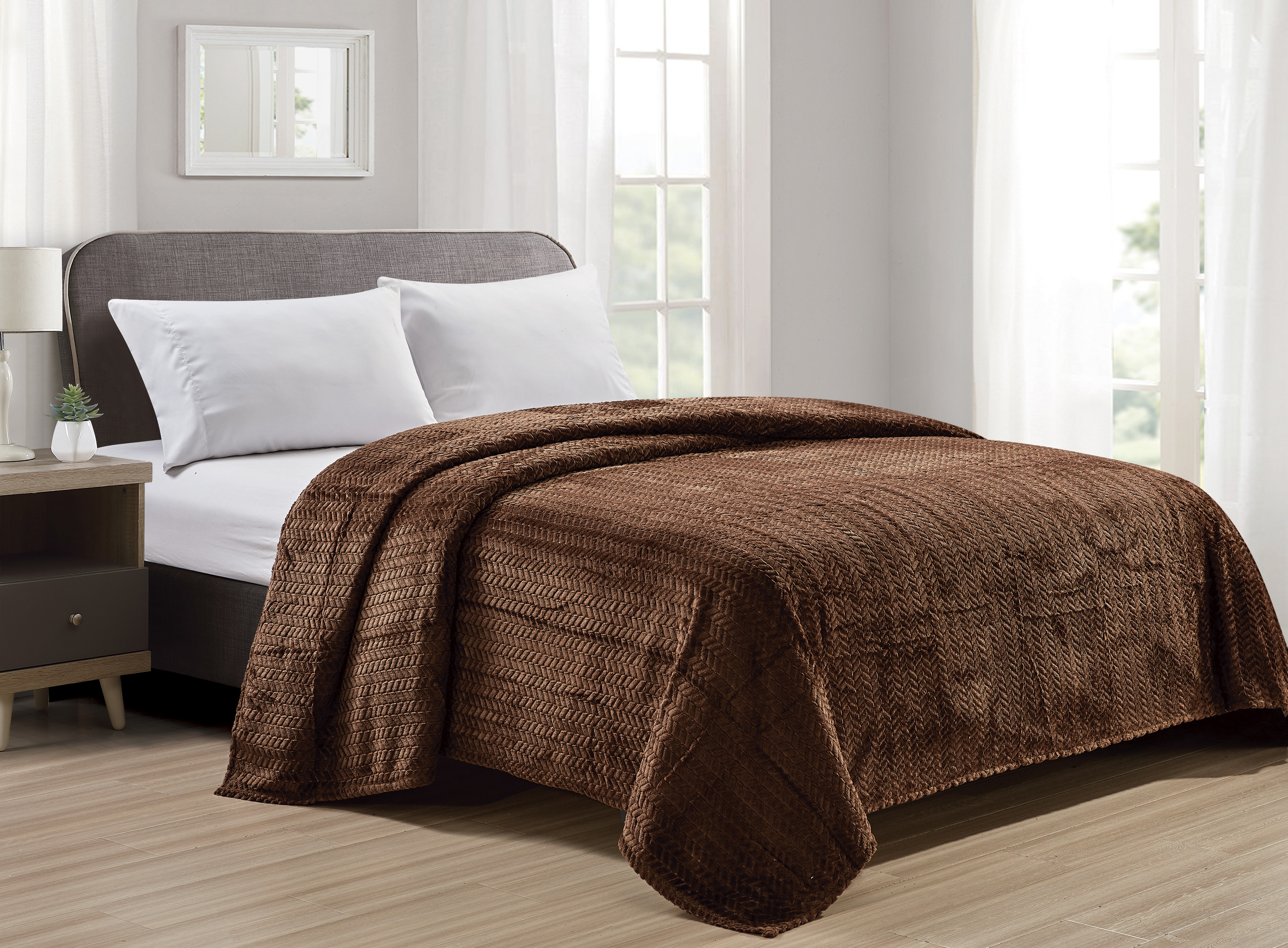 Chevron Braided Queen Blanket 86" x 86" - Gallery 27