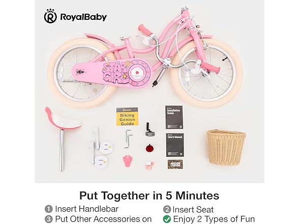 RoyalBaby Girls Bike EZ Kids Bike 18 Inch