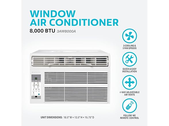 ARCTIC WIND 3AW8000A Window AIR CONDITIONER 8K