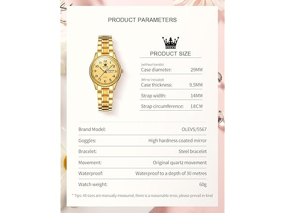 OLEVS Women’s Day Date Steel Watch