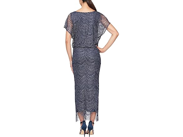 S.L. Fashions Women's Dress Navy/Silver (14)