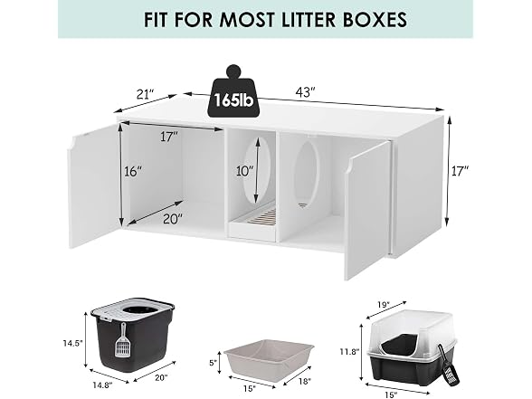 Hidden Cat Litter Box Enclosure Furniture, W