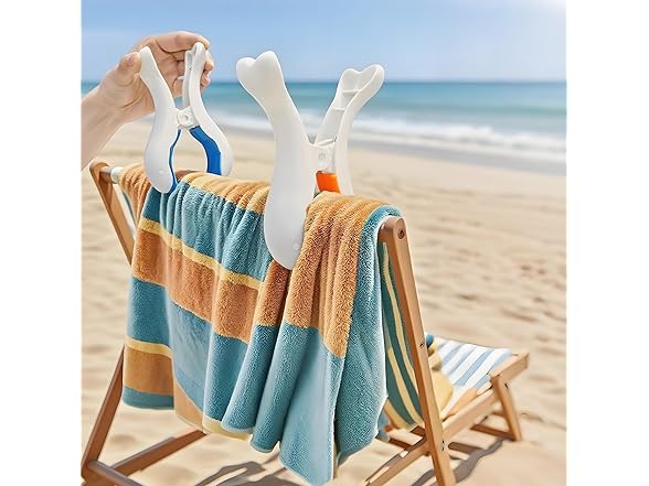Whale-Shaped Beach Towel Clips 6Pk