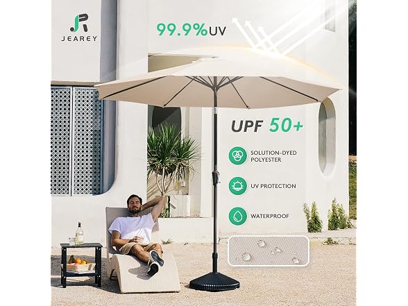 JEAREY 9FT Patio Market Umbrella