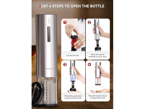 TOMEEM BC052925070004 Electric Wine Bottle Opener Se