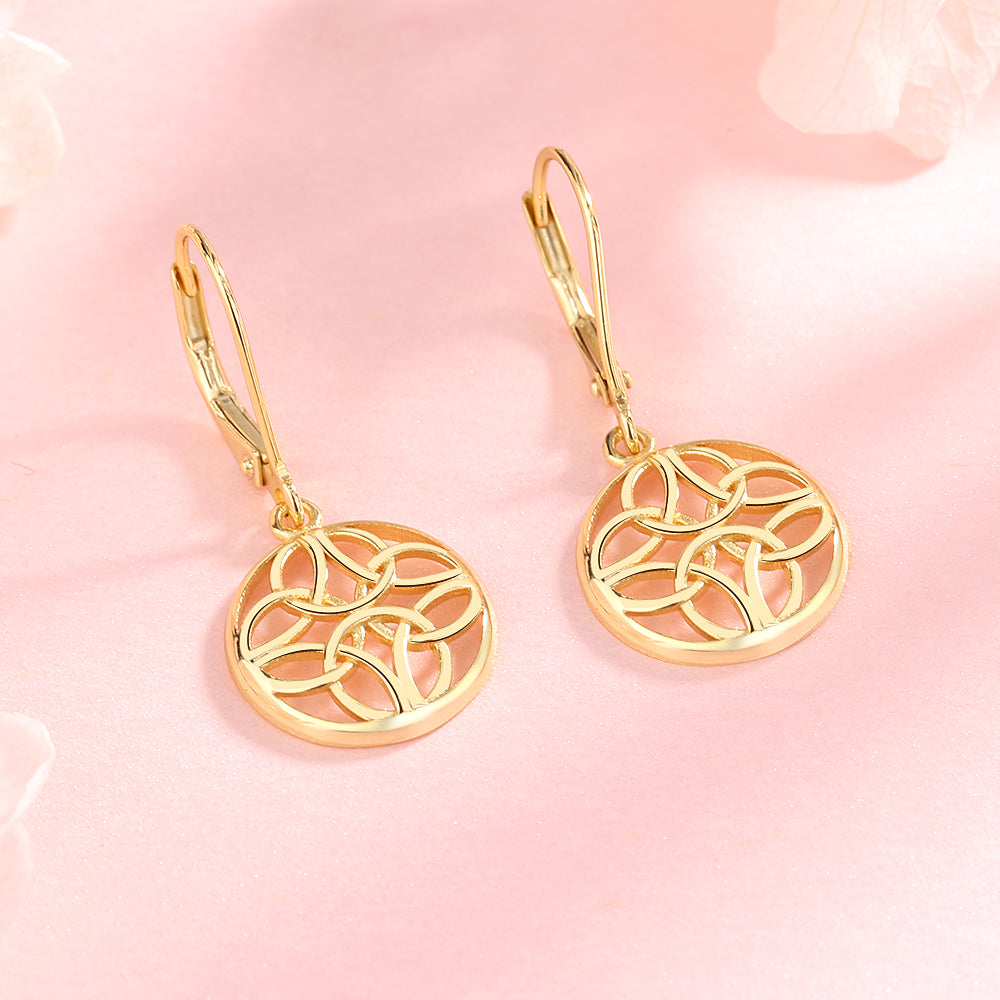 Gold Plated Lever-Back Celtic Earring - Gallery 4