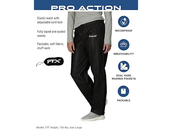 FROGG TOGGS Rain Pant (XL) Black