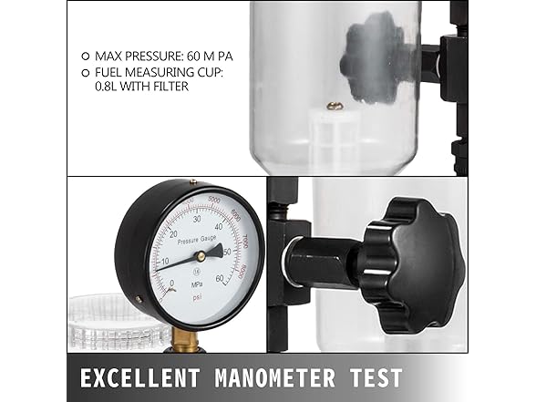 SKYSHALO Diesel Injector Tester with Dual Scale Gauge
