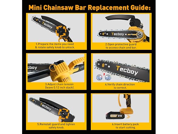 Tecboy Mini Electric Chainsaw Cordless