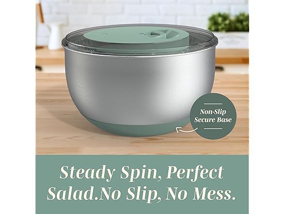 COOK WITH COLOR Stainless Steel Salad Spinner - 5 Qt.