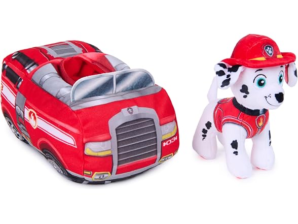 Paw Patrol Marshall 2-in-1 Plush Toy Firetruck and Stuffed Animal