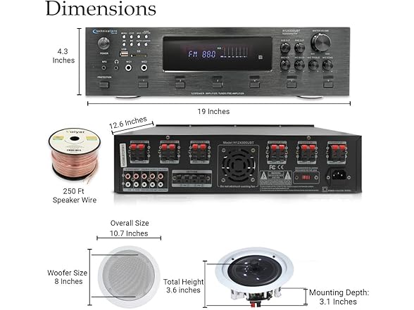 Technical Pro 6-Ch 6000 Watts Home Theater System Kit