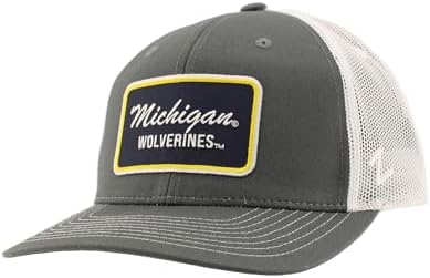 ZHATS Standard NCAA Officially Licensed Trucker Hat Dakota Patch Brick Gray White, Grey, ,Michigan Wolverines