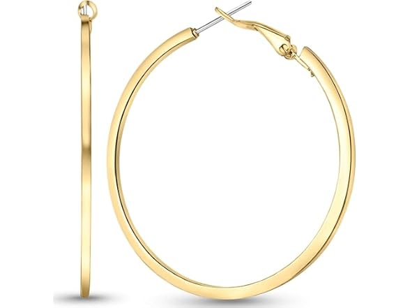 Swogue Gold 50mm Hoop Earrings 18K