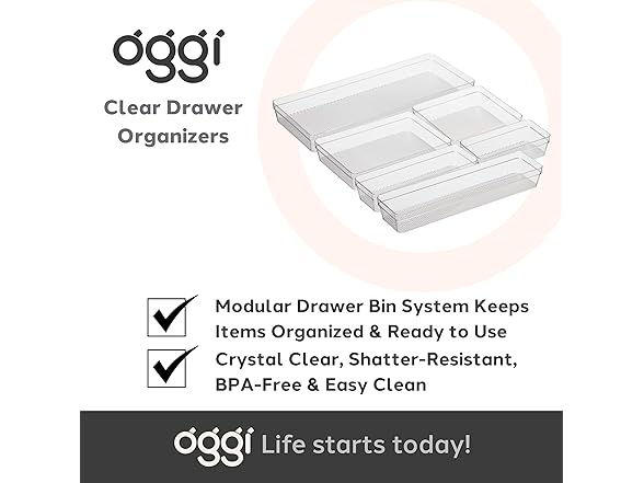 Oggi Clear Drawer Organizer - 6" X 6.25"