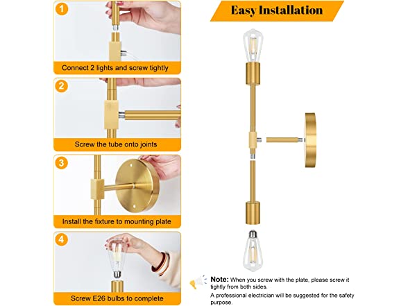 TOBUSA 2 Pack Bathroom Vanity Light