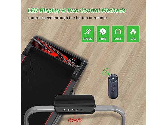 NAYSAYE Walking Pad Treadmill, black with screen