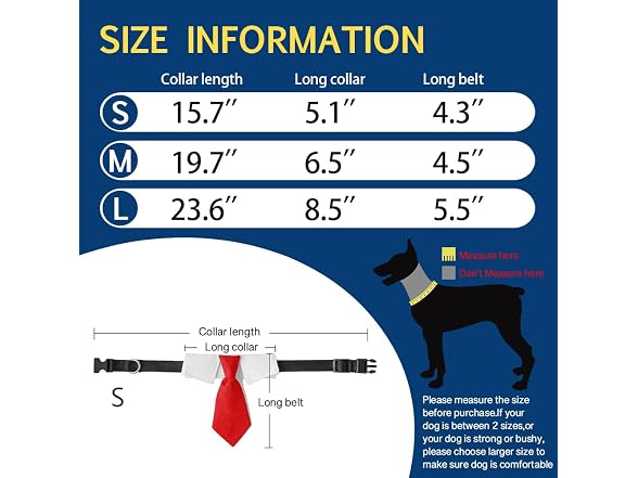 Adjustable Boy Dog Collar,Sturdy Pet Tie for
