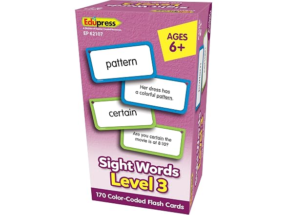 Teacher Created Resources Sight Words 3 Flash Cards