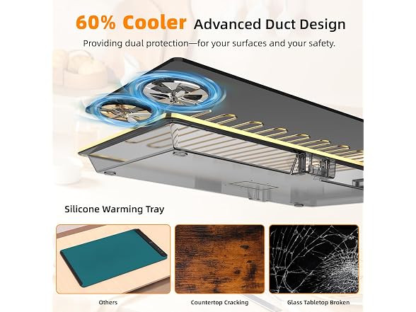 YEJOUMO Detachable Electric Warming Tray