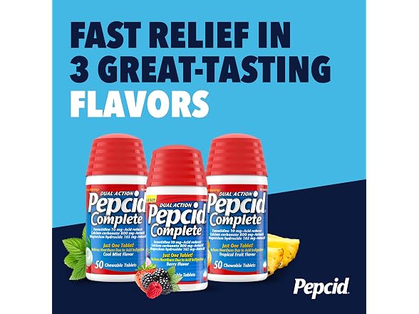 Pepcid Complete Acid Reducer Antacid Berry 50ct