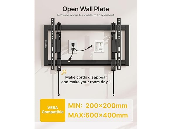 monTEK Heavy Duty Tilting TV Wall Mount | 37-90"