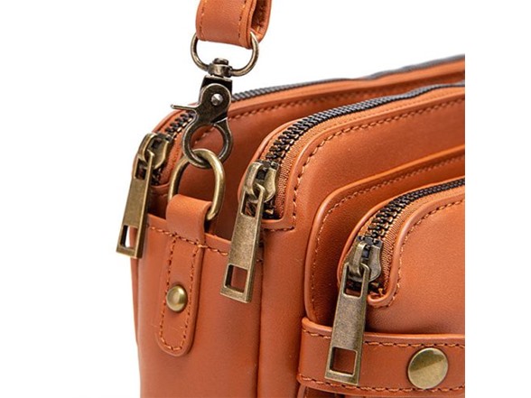 Crossbody Leather Shoulder Bag and Clutch