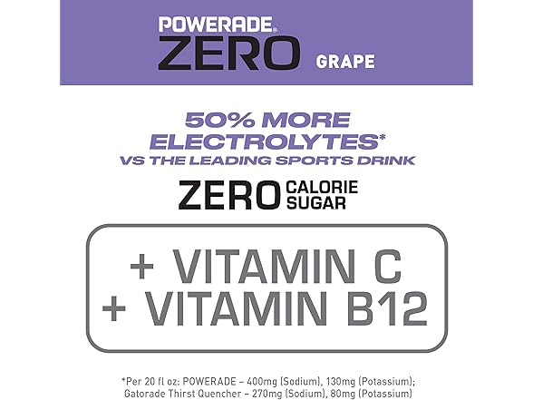 8PK POWERADE Electrolyte Enhanced Zero Sugar Grape