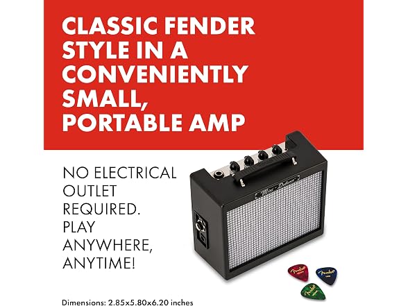 Fender Mini Deluxe Electric Guitar Amp, 3 Watts,