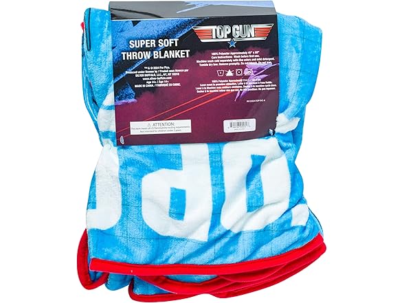 Silver Buffalo Top Gun Flannel Raschel Throw