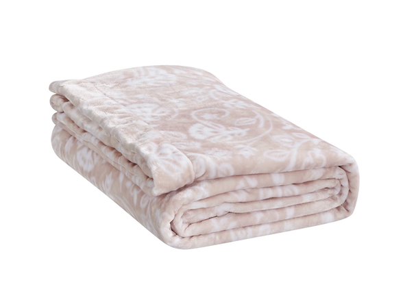 Luxury Home Blush Pink Plush Blanket Set