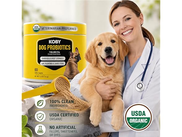 Koby Dog Probiotic Powder, 7B CFU with 8 Strains