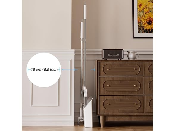 JOYMOOP White Broom and Dustpan Set