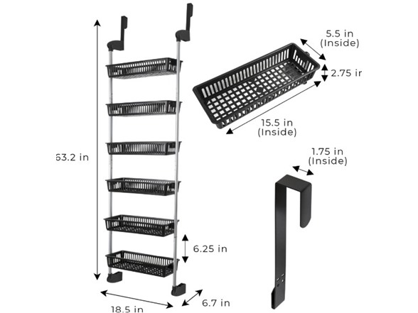 Smart Design Over-The-Door 6-Tier Organizer
