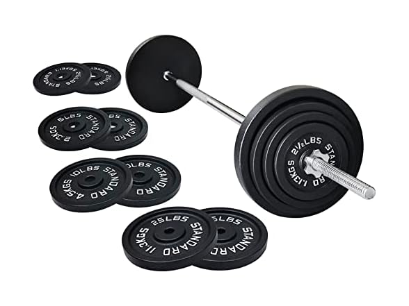 Fitvids Weight Plates Barbell 95lb Set