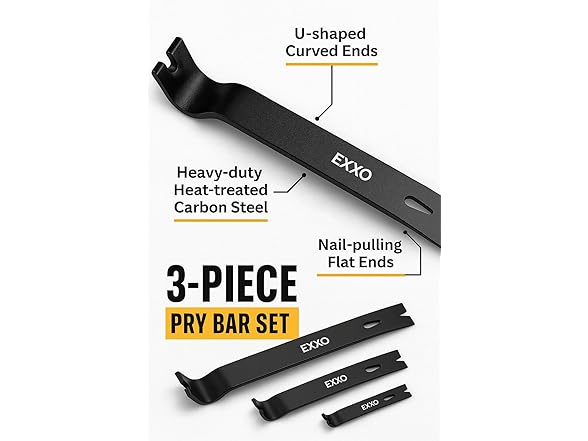 EXXO 4009 3pc Flat Pry Bar Set