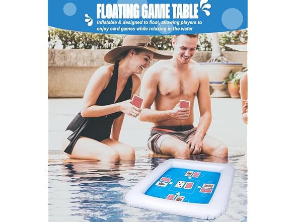 Zone Tech PA0013 Inflatable Game Table with Playing Cards