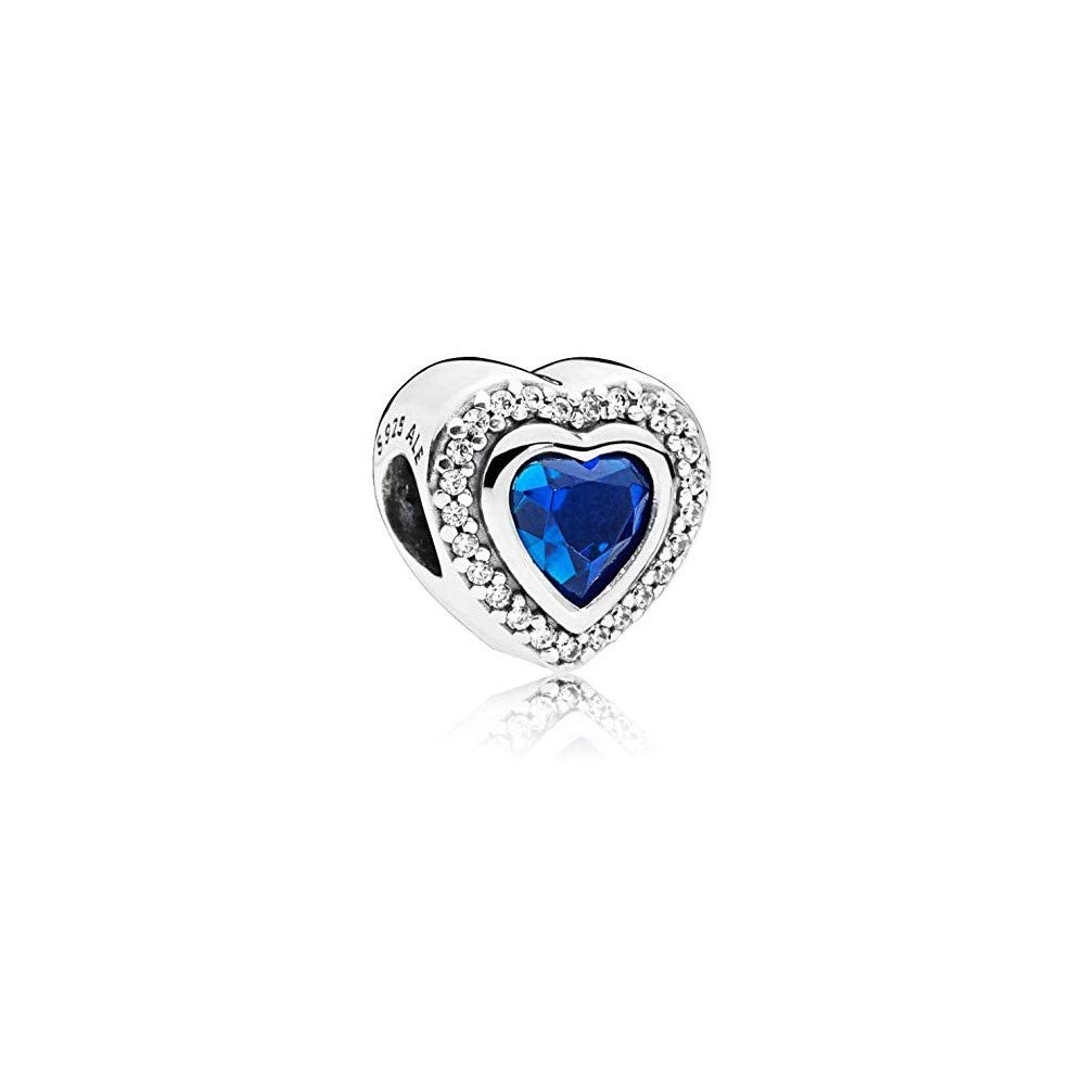 Pandora Sparkling Blue Heart Charm - Gallery 6