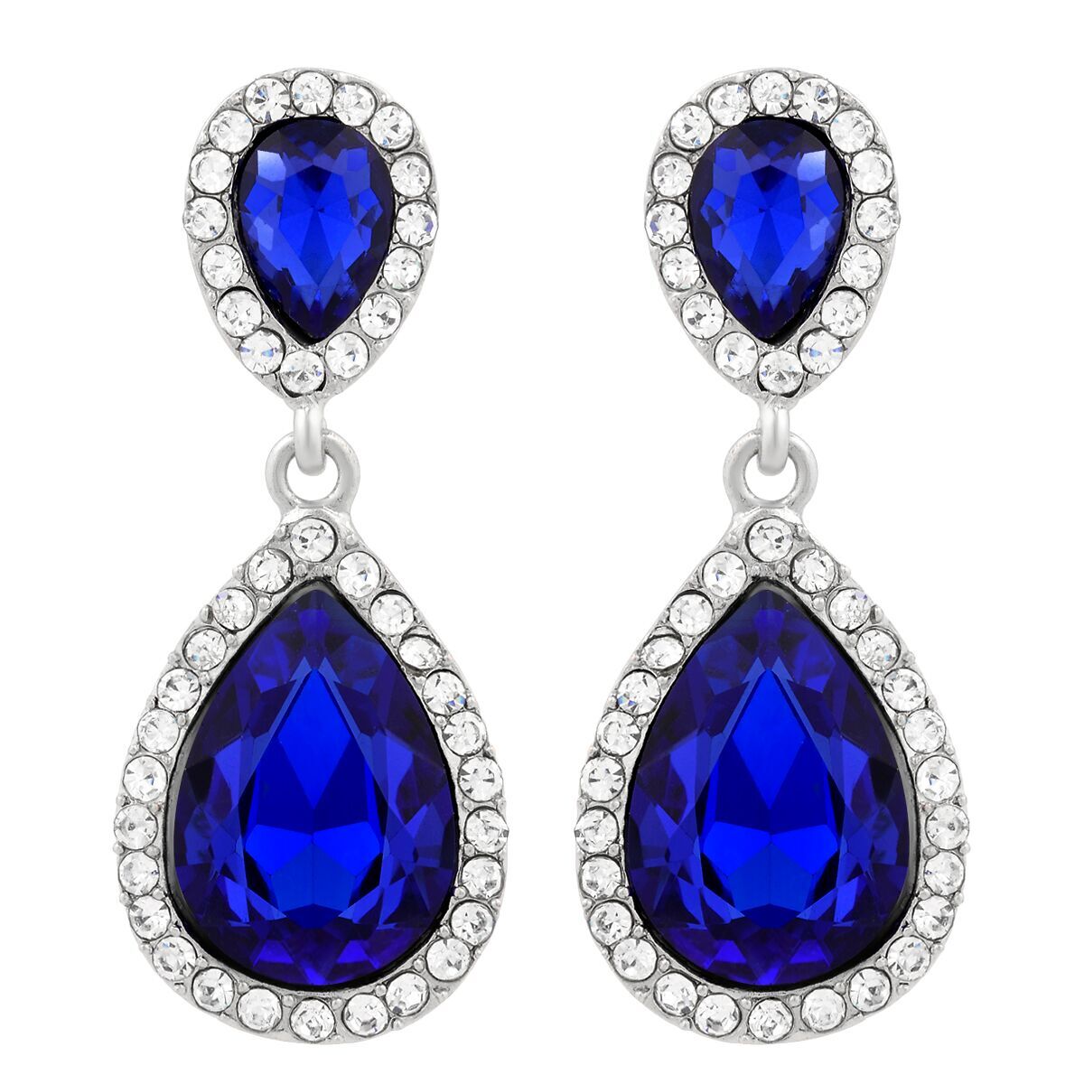 Sapphire Teardrop Drop/Dangle Earrings - Gallery 4