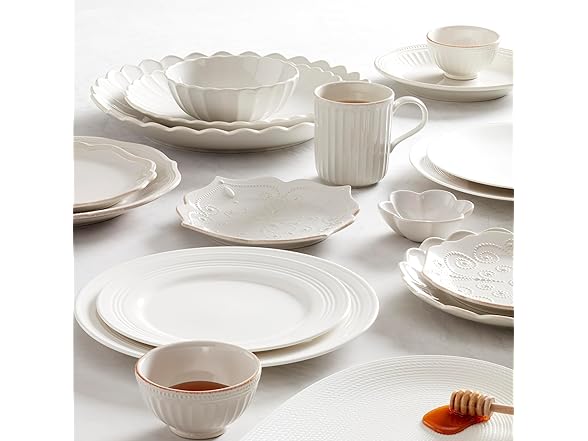 Lenox French Perle Groove Bowls (Set of 3), Mini, White